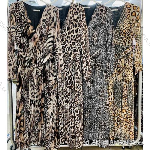 Elegant Leopard Long Sleeve Women's Dress (SM one size) ITALIAN FASHION IMWA214402