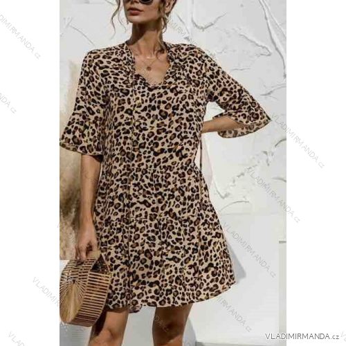 Elegant Leopard Long Sleeve Women's Dress (SM one size) ITALIAN FASHION IMWA214402