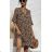 Elegant Leopard Long Sleeve Women's Dress (SM one size) ITALIAN FASHION IMWA214402