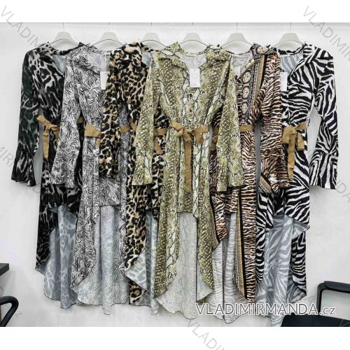 Šaty predĺženej košeľové dlhý rukáv dámske (S / M / L ONE SIZE) TALIANSKÁ MÓDA IMWC216287