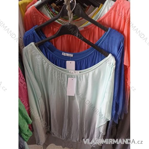 Halenka saténová dlouhý rukáv dámské (S/M/L ONE SIZE) ITALSKá MODA IM521070