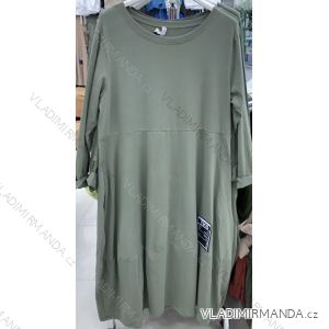 Šaty dlouhý rukáv dámské nadrozměr (XL/2XL ONE SIZE) ITALSKÁ MÓDA IMWT21209