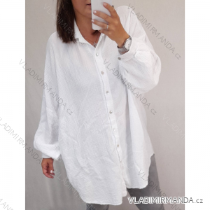 Košile tunika dlouhý rukáv dámská nadrozměrné (uni 2XL/3XL) ITALSKÁ MÓDA IM821LUCA