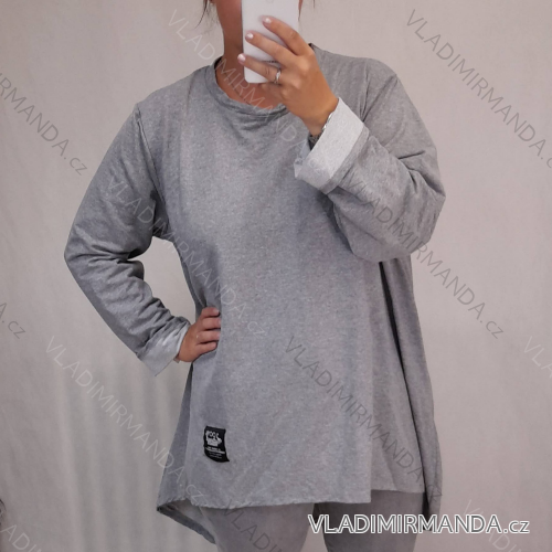 Tunika prodloužená dlouhý rukáv dámská (L/3XL ONE SIZE) ITALSKá MóDA IM4212161/DR L/3XL starorůžová