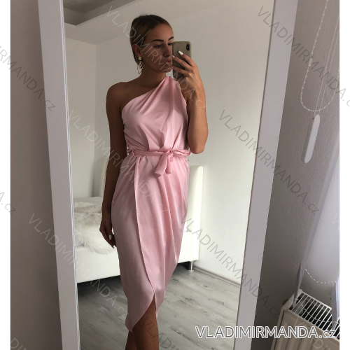 Elegant satin one-shoulder dress for women (S / M ONE SIZE) ITALIAN FASHION IMWD21057