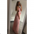Šaty letné dlhé šifónové elegantný skladané bez rukávov dámske (S / M ONE SIZE) TALIANSKÁ MÓDA IMWG21083