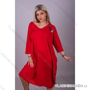 Šaty dlouhé 3/4 dlouhý rukáv dámské (2XL/3XL ONE SIZE) ITALSKÁ MÓDA IMLI21002