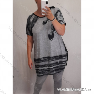 Tunika Tričko krátký rukáv dámská nadrozměr (uni XL-XXL)Turecká moda TME200100