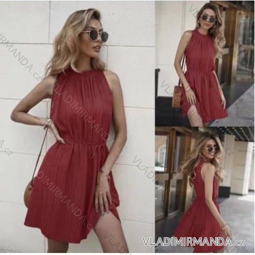 Women's Satin Sleeveless Dress (S / M ONE SIZE) ITALIAN FASHION IMM21813
