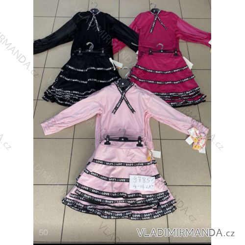 Souprava tričko dlouhý rukáv a sukně dětská dorost dívčí (4-14 let) ITALSKÁ MÓDA HKW21FHM9785