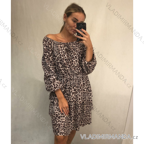 Women's chiffon carmen long sleeve dress (S / M ONE SIZE) ITALIAN FASHION IMWG21184