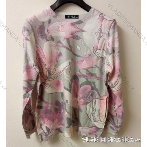 Pulóver sveter dlhý rukáv dámsky (L/XL, 2XL/3XL) Poľsko MODA PMWT21G975