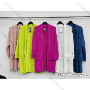 Cardigan alpaka dlouhý rukáv dámský (S/M ONE SIZE) ITALSKÁ MÓDA IMWC216502