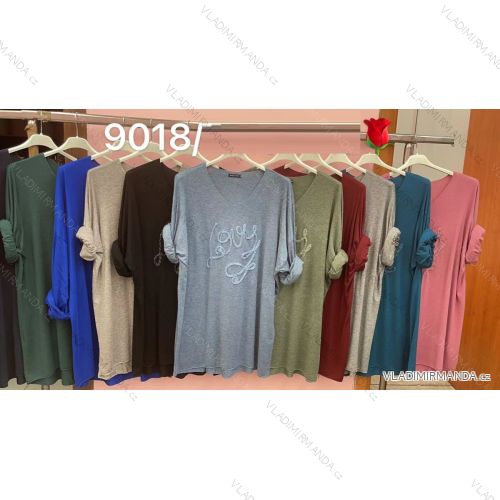 Tunika dlouhý rukáv dámská nadrozměr (3XL/4XL ONE SIZE) ITALSKÁ MÓDA IMWQ219018