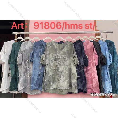 Tunika dlouhý rukáv dámská nadrozměr  (3XL/4XL ONE SIZE) ITALSKÁ MÓDA IMWQ219018C