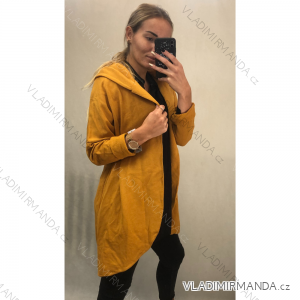 Cardigan bavlněný tenký dlouhý rukáv s kapucí dámský (S/M/L/XL ONE SIZE) ITALSKÁ MÓDA IMD22689