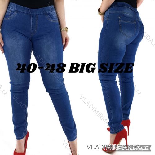 Rifle jeans guma v pase dlouhé dámské nadrozměr (40-48) JEANS JAW216563