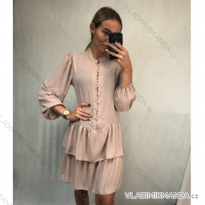 Šaty elegantní košilové dlouhý rukáv dámské (S/M ONE SIZE) ITALSKÁ MÓDA IMWK21395/DR