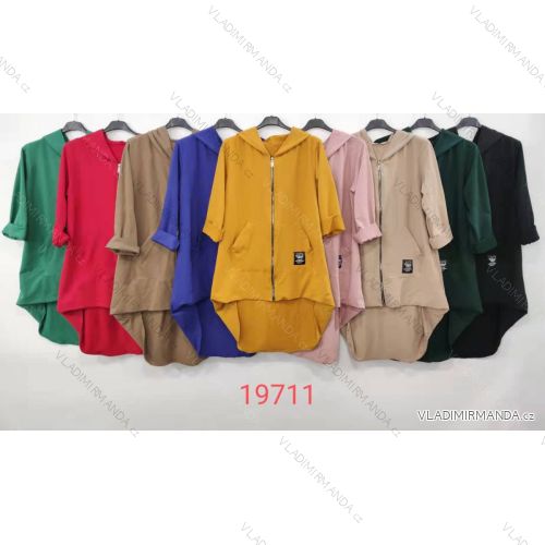 Zip Hoodie Long Sleeve Women (S / M ONE SIZE) ITALIAN FASHION IMWD2119711