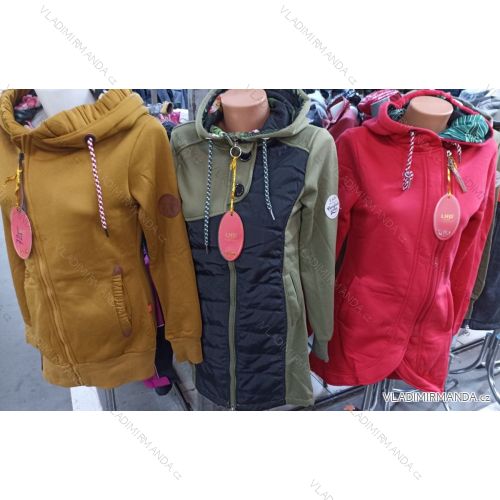 Mikina predĺžená na zips s kapucňou dámska (S / M / L ONE SIZE) TALIANSKÁ MÓDA MA921AMG-819