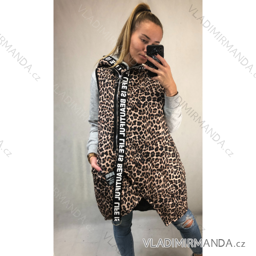 Vesta s kapucí dámská (XL/2XL ONE SIZE) ITALSKÁ MODA IM4212099