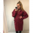 Women's Zip Long Sleeve Extended Hoodie (L / XL ONE SIZE) ITALIAN FASHION IMWT21247