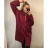 Women's Zip Long Sleeve Extended Hoodie (L / XL ONE SIZE) ITALIAN FASHION IMWT21247