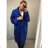 Women's Zip Long Sleeve Extended Hoodie (L / XL ONE SIZE) ITALIAN FASHION IMWT21247