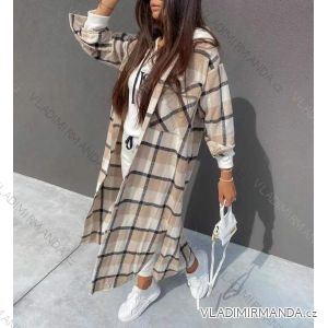 Kabát flaušový dámský (S/M ONE SIZE) ITALSKÁ MÓDA IMWA216613