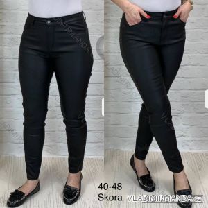 Kalhoty koženkové dlouhé dámské nadrozměr (40-48) JEANS JAW216802