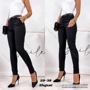 Kalhoty koženkové dlouhé dámské (29-38) JEANS JAW216809