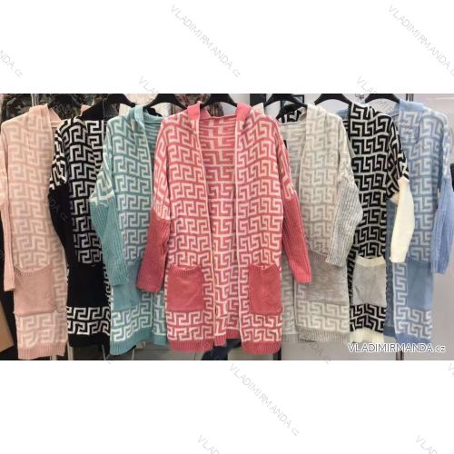 Cardigan pletený dlouhý rukáv dámský (S/M ONE SIZE) ITALSKÁ MÓDA IMWA216705