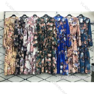 Šaty elegantní dlouhý rukáv dámské (S/M ONE SIZE) ITALSKÁ MÓDA IMWD216628