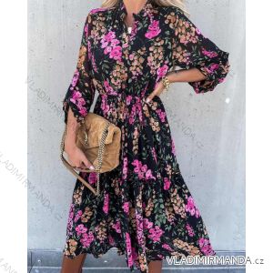 Šaty elegantní dlouhý rukáv dámské (S/M ONE SIZE) ITALSKÁ MÓDA IMWD216631