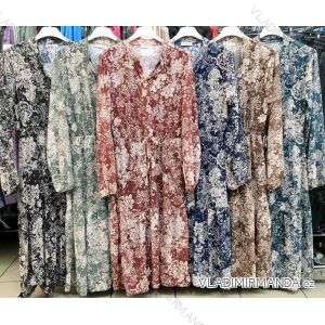 Šaty elegantní dlouhý rukáv dámské (S/M ONE SIZE) ITALSKÁ MÓDA IMWD216632