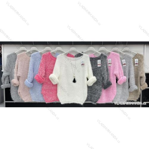 Svetr tenký dlouhý rukáv dámský (S/M ONE SIZE) ITALSKÁ MÓDA IMWD216648