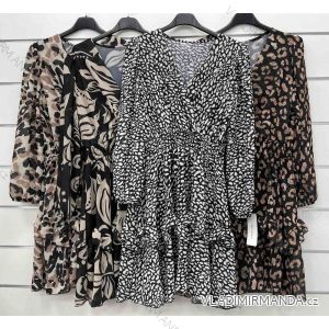 Šaty elegantní dlouhý rukáv dámské (S/M ONE SIZE) ITALSKÁ MÓDA IMWD216628