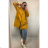 Kabát na zip dlouhý rukáv s kapucí dámská nadrozměr (2XL/3XL ONE SIZE) ITALSKÁ MÓDA IM4212548/DR 2XL/3XL Černá