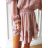 Women's chiffon summer carmen dress on straps (S / M ONE SIZE) ITALIAN FASHION IMWY21736 S / M light pink