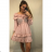 Women's chiffon summer carmen dress on straps (S / M ONE SIZE) ITALIAN FASHION IMWY21736 S / M light pink