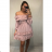 Women's chiffon summer carmen dress on straps (S / M ONE SIZE) ITALIAN FASHION IMWY21736 S / M light pink