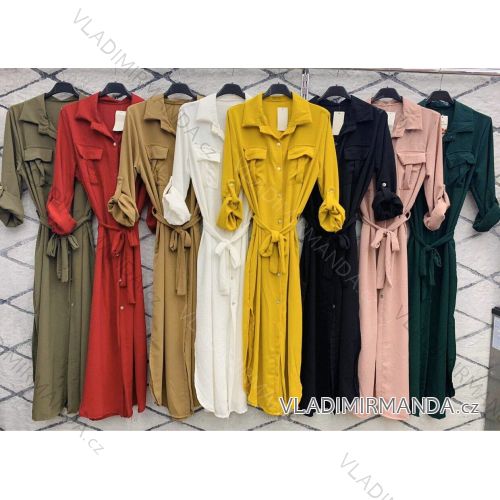 Women's Elegant Long Sleeve Shirt Dress (S / M ONE SIZE) ITALIAN FASHION IMWD216844