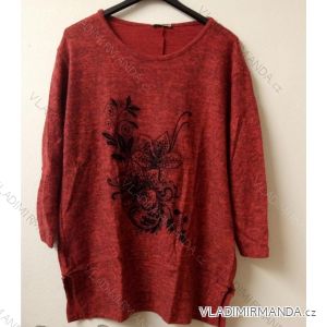 Tričko/tunika teplá dlouhý rukáv nadrozměrné (XL- 2XL ONE SIZE) TM920231