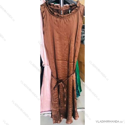 Dress Šaty saténové bez rukávů dámské (S/M ONE SIZE) ITALSKÁ MÓDA IMM211304