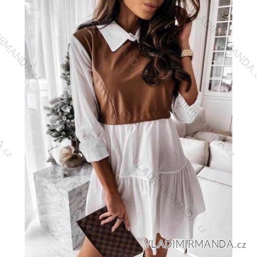 Kleid mit 3/4 Ärmeltasche für Damen (uni sl) ITALIAN Fashion IMWD20529