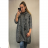 Kabát flaušový beránek dlouhý rukáv na zip s kapucí dámský (M/L ONE SIZE) ITALSKÁ MÓDA IM4213302