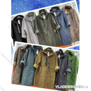 Kabát flaušový dámský (S-M ONE SIZE) ITALSKÁ MÓDA IMWC216576