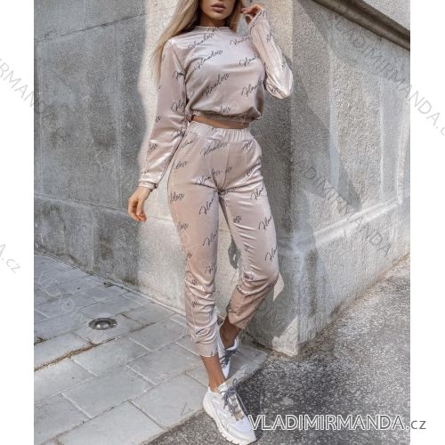 Súprava tepláková zamatová dámska (S / M ONE SIZE) TALIANSKÁ MÓDA IMWG216939