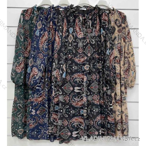 Šaty dlhé šifónové dlhý rukáv dámske (S / M ONE SIZE) TALIANSKÁ MÓDA IMWC216913