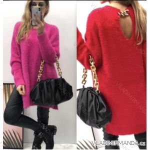 Šaty mohér teplé dlouhý rukáv dámské (S/M ONE SIZE) ITALSKÁ MÓDA IMWA216975